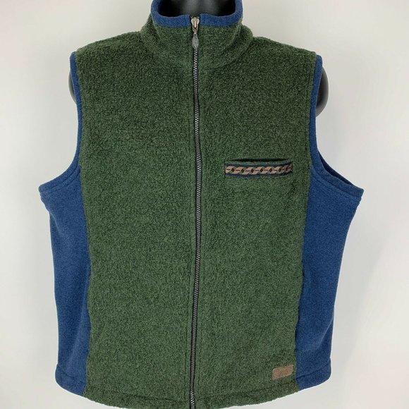 Horny Toad Other - Horny Toad Toad&Co Large Vest Green Blue Polyester Full Zipper Made In USA